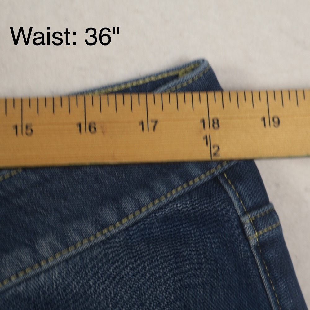 Halara Flex Denim Wide Leg Pants Women XL Blue NEW High Waisted Stretch Pull On - Picture 2 of 9